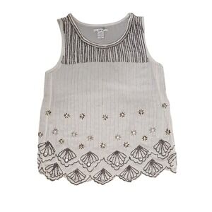 Bar III‎ Beaded Tank Top Sleeveless Party Top Embellished XXS